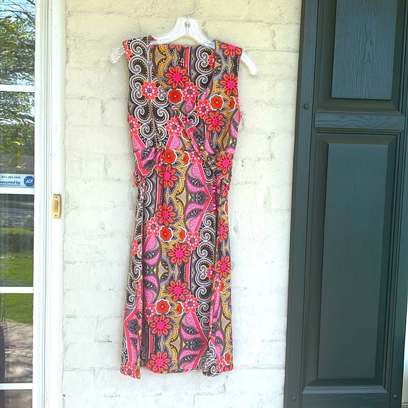 PrAna Breathe Twist Front Pink/Black Print Athletic Sleeveless Dress Size Small - Picture 3 of 11